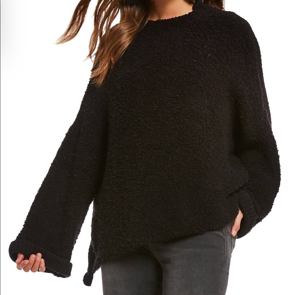 NWT Free People Black Pull Over Loose Sweater